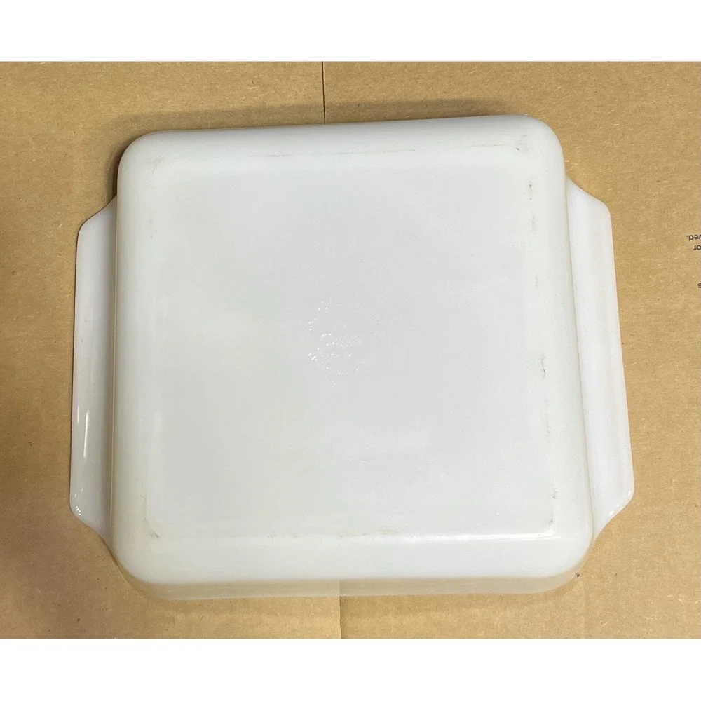 Vintage Fire-King 8 Inch Square Baking‎ Dish Meadow Green Anchor Hocking USA 435